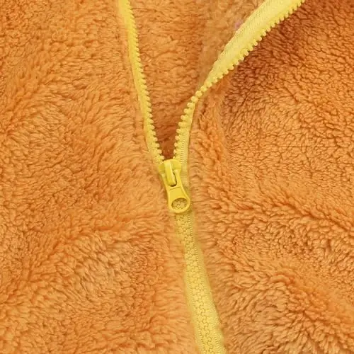 Toddler Qizlar Bolalar Junli Kapüşonli Kurtka Fermuarli Teddy Palto Issiq Qishki Ustki Kiyim - 5