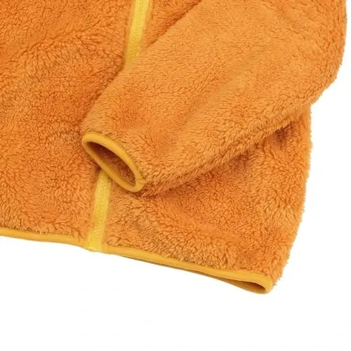 Toddler Qizlar Bolalar Junli Kapüşonli Kurtka Fermuarli Teddy Palto Issiq Qishki Ustki Kiyim - 6