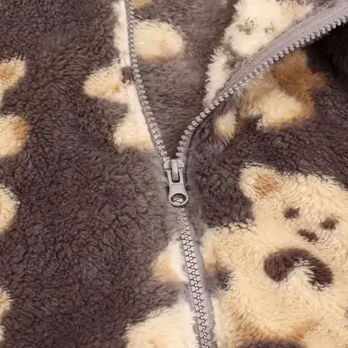 Toddler qizlar bolalar junli kapüşonli kurtka Zip Up Teddy Palto Issiq Qishki Kiyim - 4