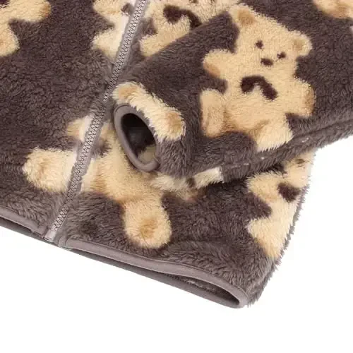 Toddler qizlar bolalar junli kapüşonli kurtka Zip Up Teddy Palto Issiq Qishki Kiyim - 5