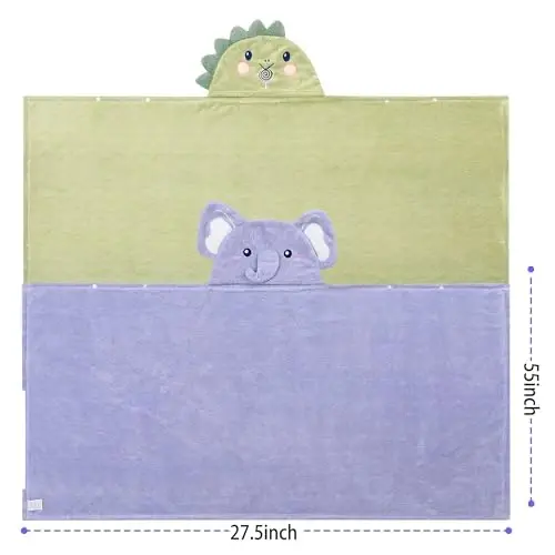 Toddler Towels Hooded Kids Bath Towel Unisex Toallas para Bebe 2-Pack 27.5