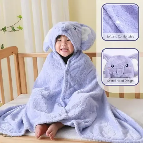 Toddler Towels Hooded Kids Bath Towel Unisex Toallas para Bebe 2-Pack 27.5