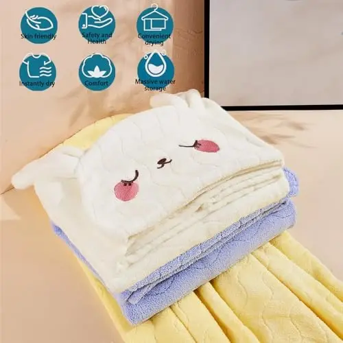 Toddler Towels Hooded Kids Bath Towels 0-6 Years Unisex Toallas para Bebe 2-Pack 27.5