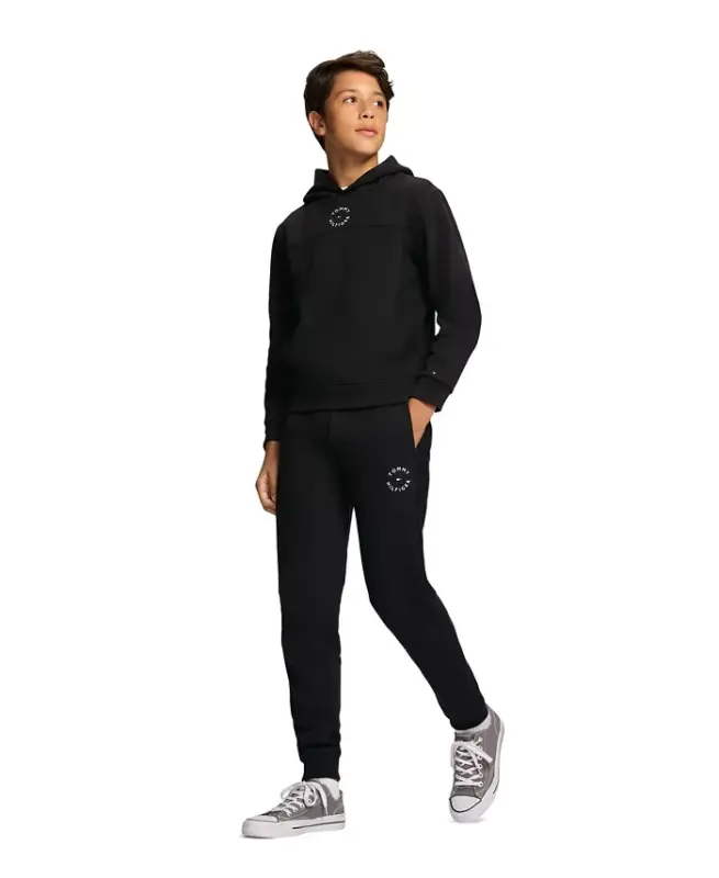 Toddler va kichkina o'g'il bolalar uchun Essential Soft Fleece Joggers - Tommy qora - TOMMY HILFIGER
