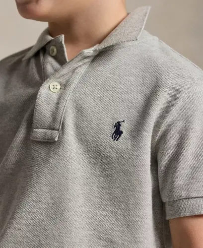 Toddler va kichkina o'g'il bolalar uchun paxta mesh polosi - Yangi kulrang Heather - POLO RALPH LAUREN (1)
