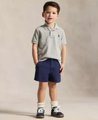 Toddler va kichkina o'g'il bolalar uchun paxta mesh polosi - Yangi kulrang Heather - 1