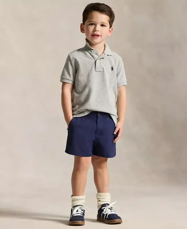 Toddler va kichkina o'g'il bolalar uchun paxta mesh polosi - Yangi kulrang Heather - 1