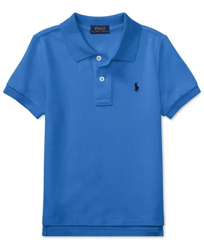 Toddler va kichkina o'g'il bolalar uchun paxta to'rli polo ko'ylak - Scottsdale Blue 