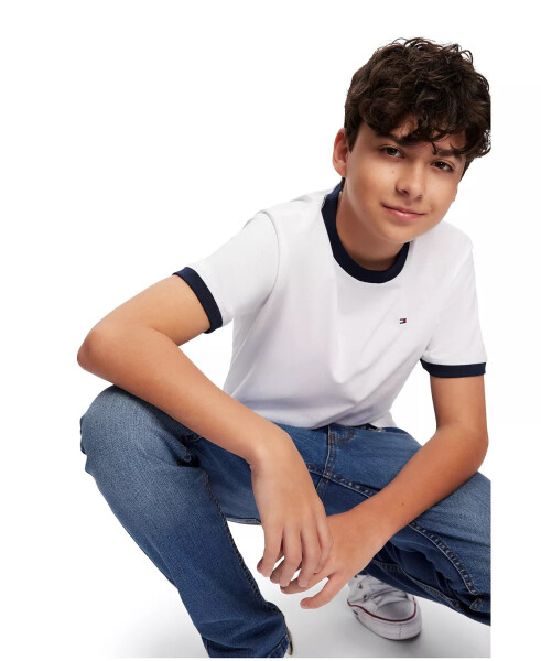 Toddler va kichkintoy o'g'il bolalar uchun kontrastli bezakli kashta logotipli Ken futbolka - 5