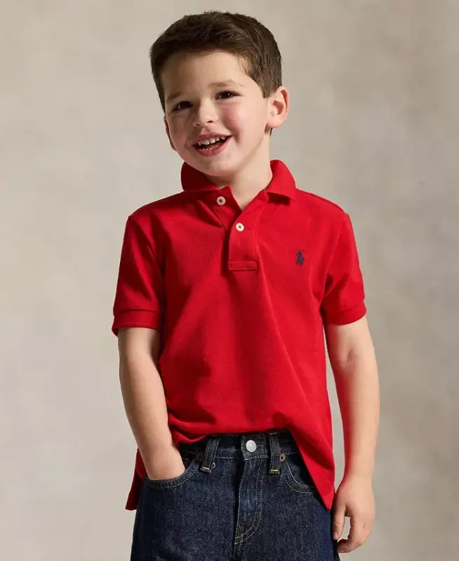 Toddler va kichkintoy o'g'il bolalar uchun paxta to'rli polo ko'ylak - RL 2000 Qizil - 1