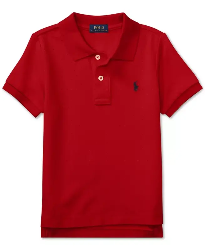 Toddler va kichkintoy o'g'il bolalar uchun paxta to'rli polo ko'ylak - RL 2000 Qizil - 5