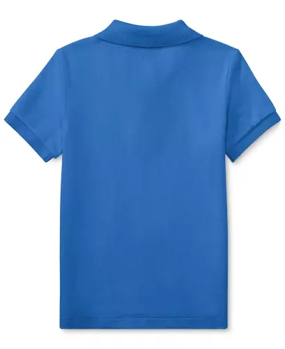 Boys' 2T-7 Cotton Mesh Polo Shirt-Scottsdale Blue - 2