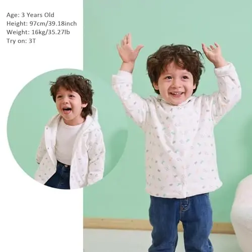 Toddler Winter Coat, Baby Girl Autumn Jacket, Baby Boy Hoodies Outerwear, Comfortable Soft Winter Autumn Kids Warm Clothes - 6