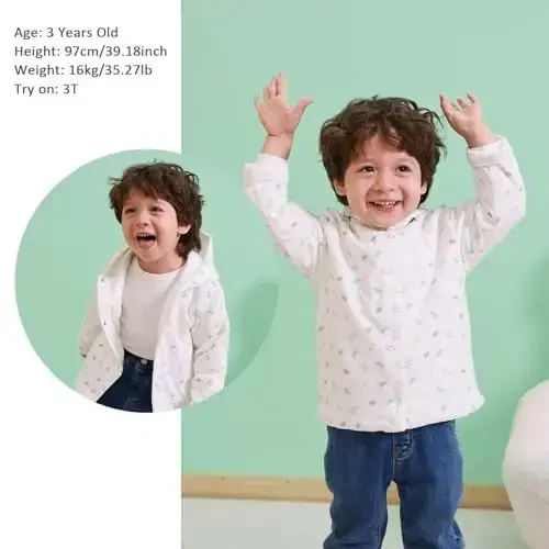 Toddler Winter Coat, Baby Girl Autumn Jacket, Baby Boy Hoodies Outerwear, Comfortable Soft Winter Autumn Kids Warm Clothes - 6