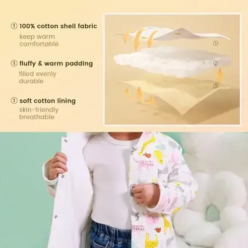Toddler Winter Coat, Baby Girl Autumn Jacket, Baby Boy Hoodies Outerwear, Comfortable Soft Winter Autumn Kids Warm Clothes - 4