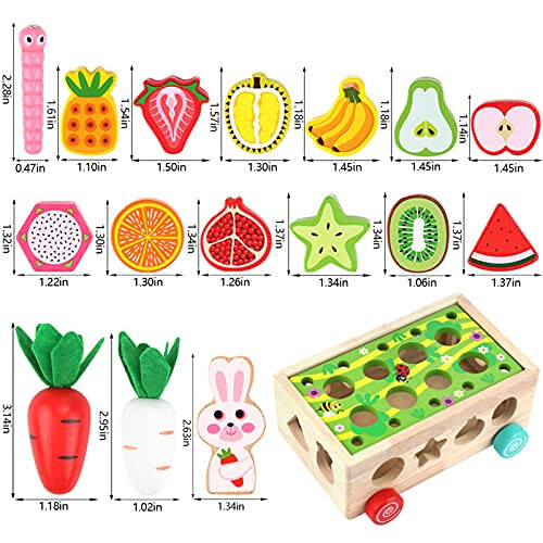 Toddlers Montessori Wooden Educational Toys for Baby Boys Girls Age 1 2 3 Year Old, Shape Sorting Toys 1st One First Birthday Girl Gifts for Kids 1-3, Wood Preschool Learning Fine Motor Skills Game - 4