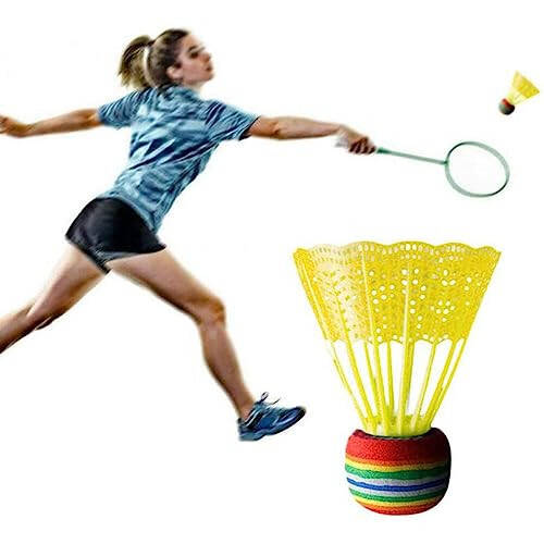 Toddmomy 12pcs Nylon Badminton Shuttlecocks Birdies,Plastic Colorful Training Badminton Birdies Balls Hitting Practice for Youth Players Indoor and Outdoor,Random Color - 2