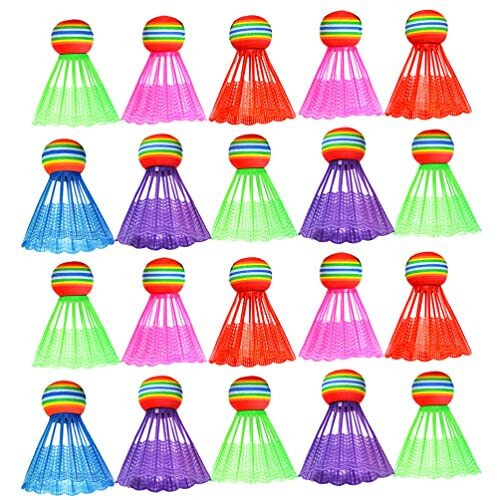 Toddmomy 24pcs Nylon Badminton Shuttlecocks Birdies,Colorful Birdies Balls Plastic Training Badminton for Kids Adult Exercise Training Accessories,Random Color - 1