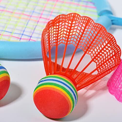 Toddmomy 24pcs Nylon Badminton Shuttlecocks Birdies,Colorful Birdies Balls Plastic Training Badminton for Kids Adult Exercise Training Accessories,Random Color - 7