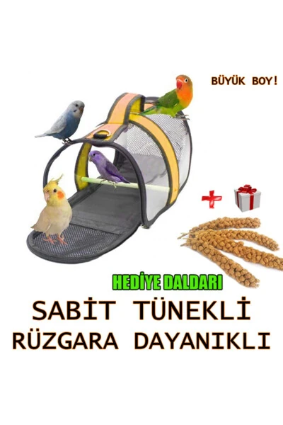 To'g'onli, to'rli to'tiqushni tashish sumkasi (SHAFFAF) Royal Milano-sariq (33CMX23CMX22CM) - ALAPET