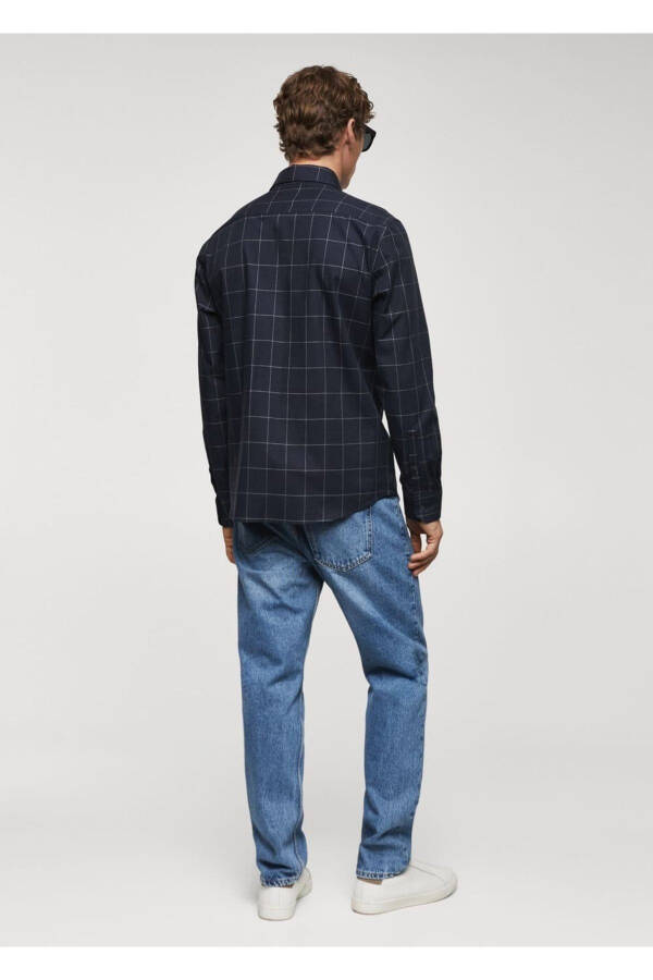 Toʻgʻri Flanel Paxta Koʻylak - 4