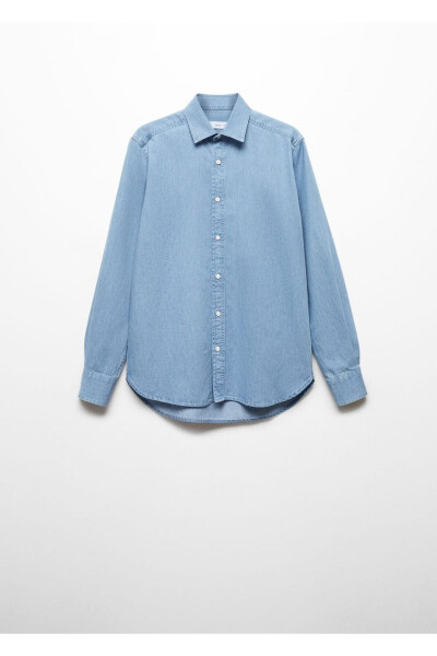 To'g'ri kesilgan denim ko'ylak - 3