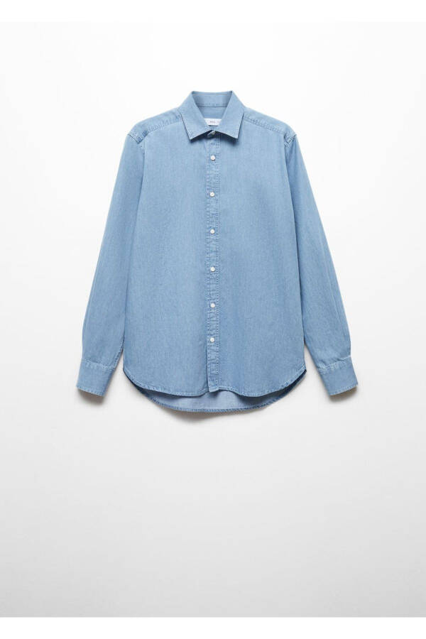 To'g'ri kesilgan denim ko'ylak - 3