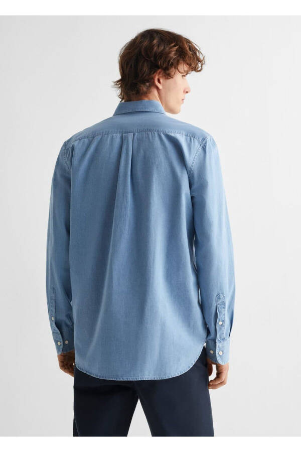 To'g'ri kesilgan denim ko'ylak - 4