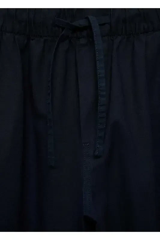 Toʻgʻri kesilgan zigʻir shim-Koʻk - 5