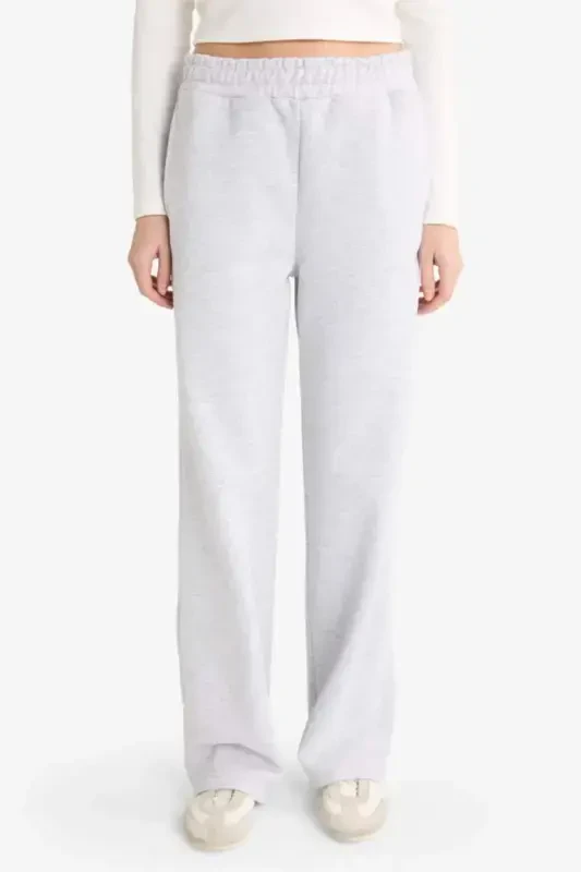 Toʻgʻri kesimli, qalin sport shim, choʻntakli, baland belli - kulrang aralash - 4