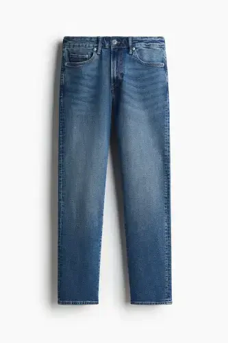 Toʻgʻri oddiy jinsi - Toʻq denim koʻk - H&M (1)