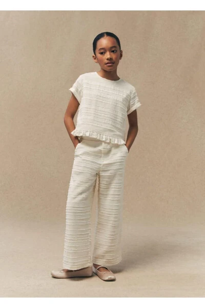 Toʻgʻri yelkali toʻqilgan shimlar - MANGO KIDS