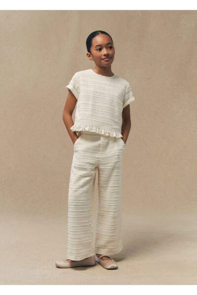 Toʻgʻri yelkali toʻqilgan shimlar - MANGO KIDS (1)