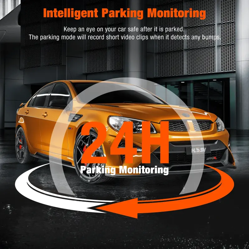 TOGUARD 3 Channel Dash Cam 1080P Dash Cam Front and Rea with 64GB SD Card Infrared Night Vision Car Camera, WDR, Emergency Lock, Parking Monitor- - 1