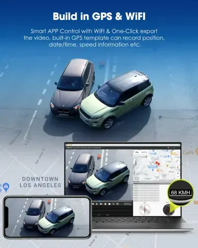 Toguard Dash Cam 4K Old va 4K Orqa, TOGUARD Dash Camera O'rnatilgan WiFi GPS Ovozli boshqaruv 128GB SD Karta bilan 3,16 Dyuymli Sensorli Ekranli Avtomobil Kamerasi - TOGUARD (1)