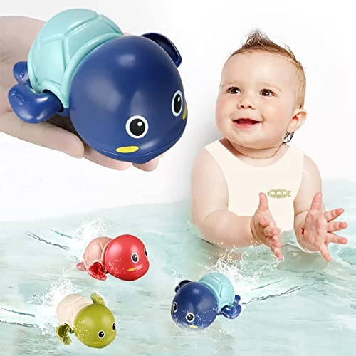 TOHIBEE Bath Toys, 3 Pack Cute Swimming Turtle Bath Toys for Toddlers 1-3, Floating Wind Up Toys for 1 Year Old Boy Girl, New Born Baby Bathtub Water Toys, Preschool Toddler Pool Toys - MODAZONE