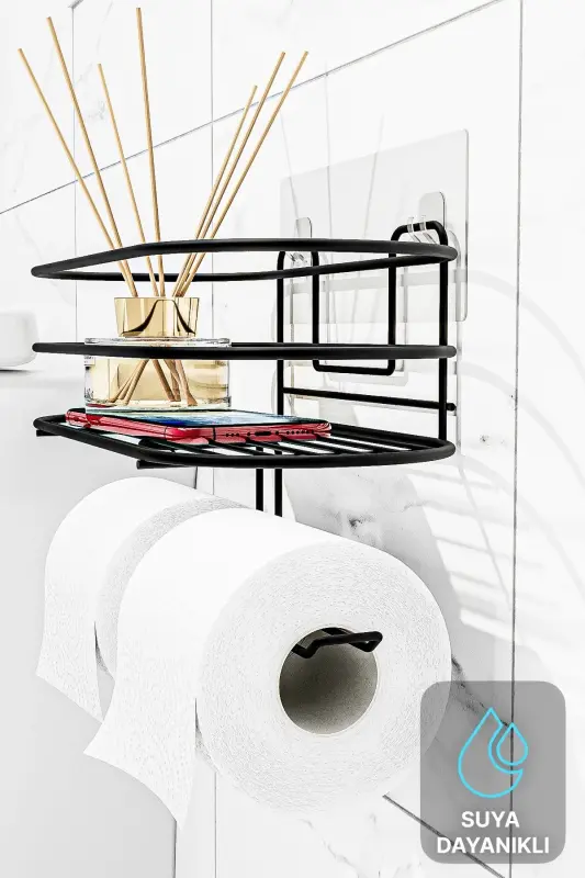 Toilet Paper Holder Adhesive Toilet Paper Tissue Box Holder Toilet Paper Organizer Bathroom Organizer - 3