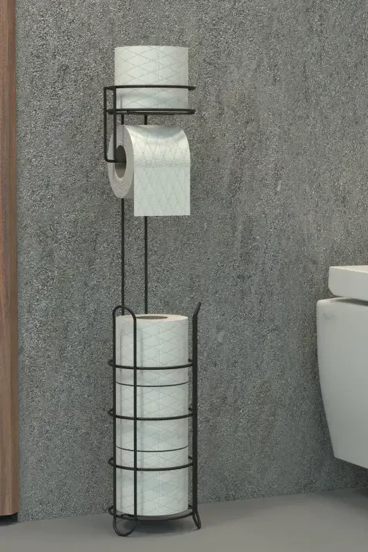 Toilet Paper Holder Toilet Paper Holder with Spare Metal Toilet Paper Stand Holder Hanger - ZABATA