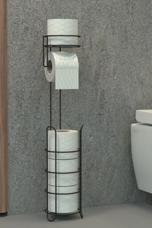 Toilet Paper Holder Toilet Paper Holder with Spare Metal Toilet Paper Stand Holder Hanger - 2