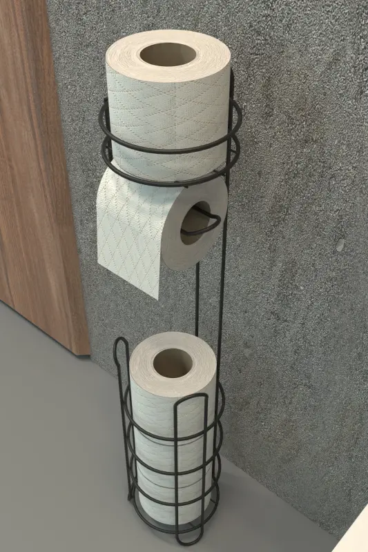 Toilet Paper Holder Toilet Paper Holder with Spare Metal Toilet Paper Stand Holder Hanger - 4