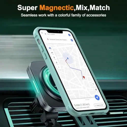 TOKVANZ iPhone 12 Pro Max/13 Pro Max uchun mo'ljallangan 360° aylanadigan magnit halqali stendli g'ilof [Mag-Safe bilan mos] [Harbiy darajadagi himoya] Shaffof matli telefon g'ilofi ayollar uchun 6.7