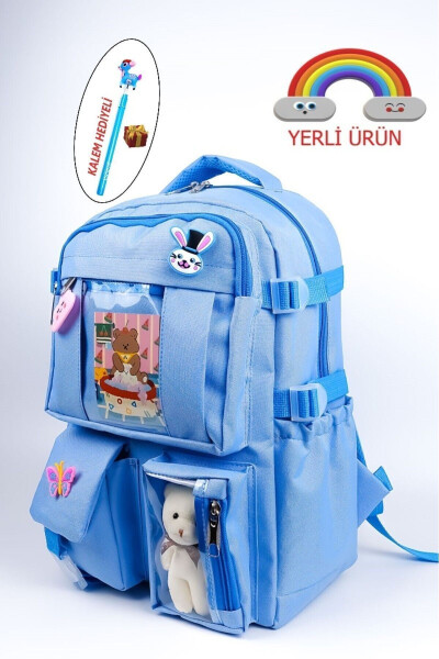 To'liq aksessuarlar bilan jihozlangan, kawaii Kore uslubidagi ortopedik kundalik maktab portfeli - QUOVO