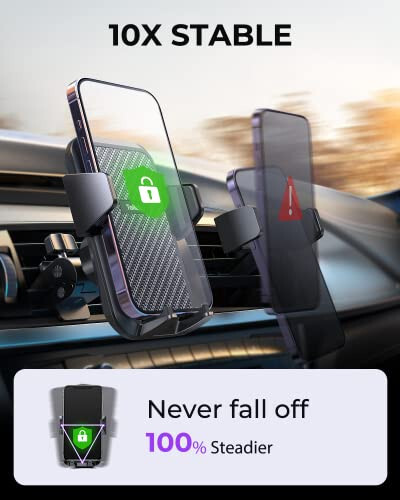 TOLLEFE Car Phone Holder, [Thick Cases Friendly] Car Phone Holder Mount, Hands-Free Phone Mount for Car Fit for iPhone for Samsung and Smartphone - TOLLEFE (1)