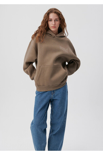 Толстовка коричневого цвета с капюшоном и логотипом 1611604-70380 - Mavi (1)