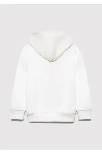 Толстовка с капюшоном и принтом, белая 6S10077-70057 - 4