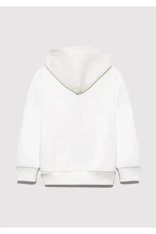 Толстовка с капюшоном и принтом, белая 6S10077-70057 - 4