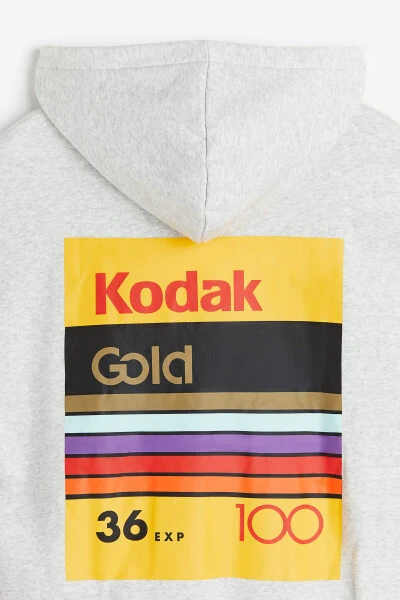 Толстовка с капюшоном и принтом свободного кроя - H&M (1)