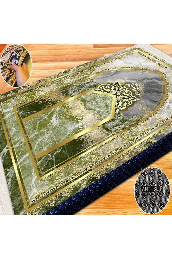 Толстый губчатый мягкий коврик Стираемый Коврик для приданного Подарок Намазник Складной (70X120СМ) - 9