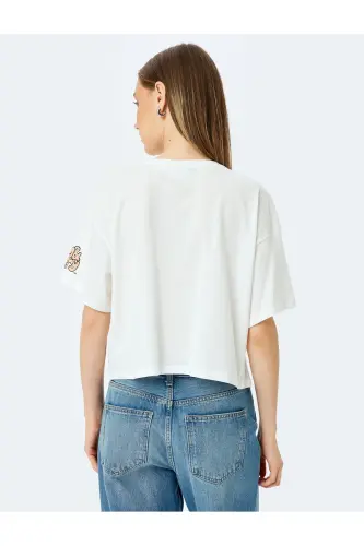 Tom and Jerry Licensed Printed Oversize Crop T-Shirt - 4