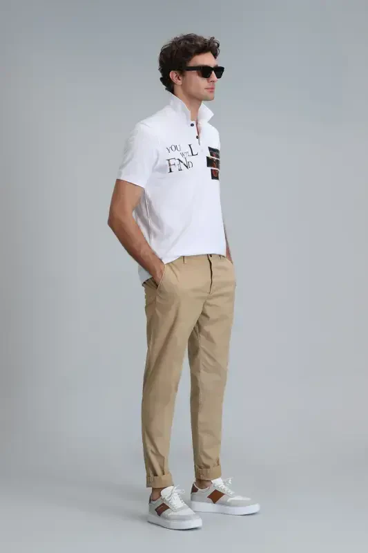 Tom Smart Erkaklar uchun Chino Shim Slim Fit Tuya Rangi - 5